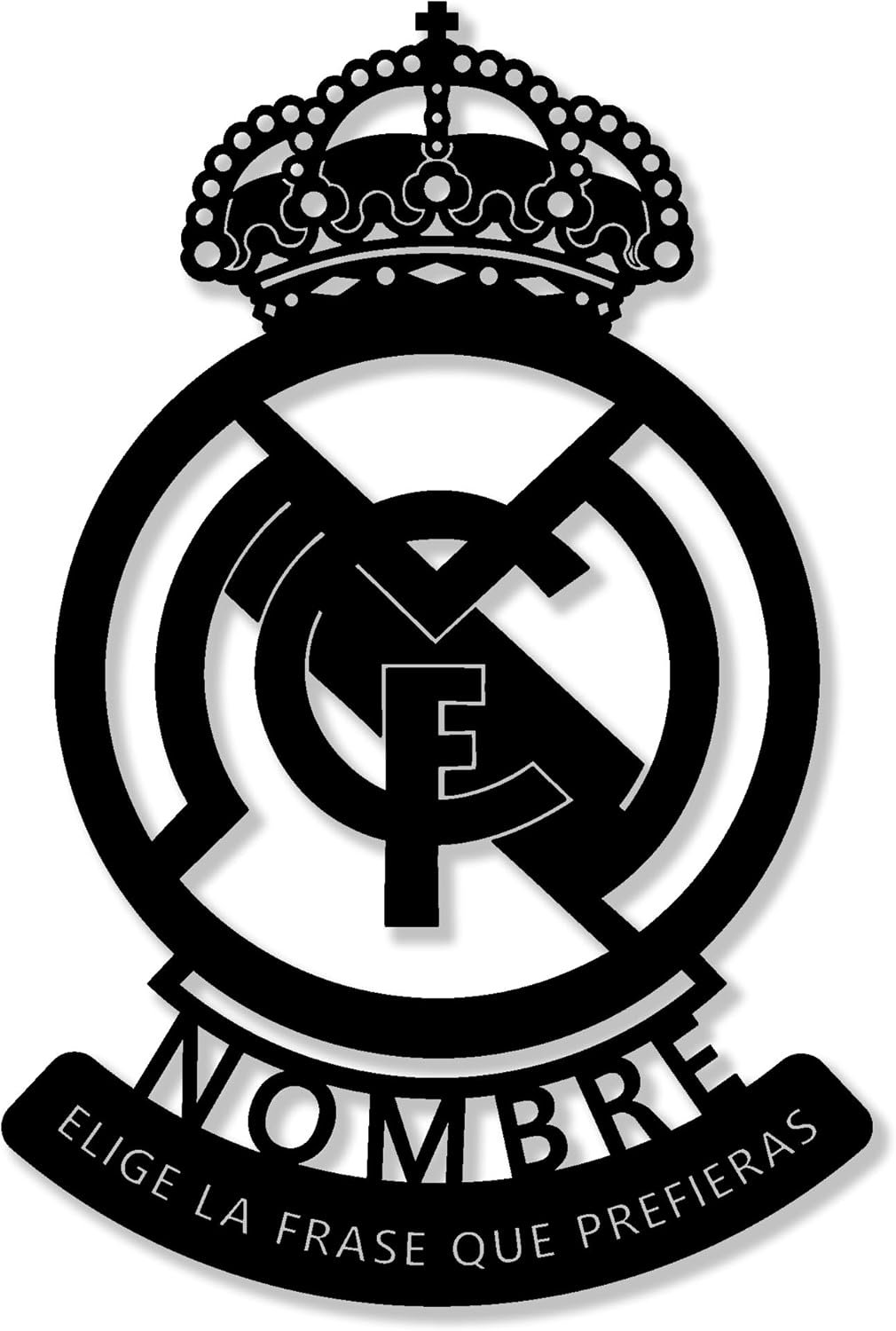 Escudo Real Madrid Pared – Personalizado con Nombre y Frase